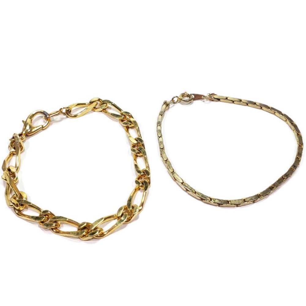 Gold Tone Bracelet Lot Roma Box 71/2" - 8"